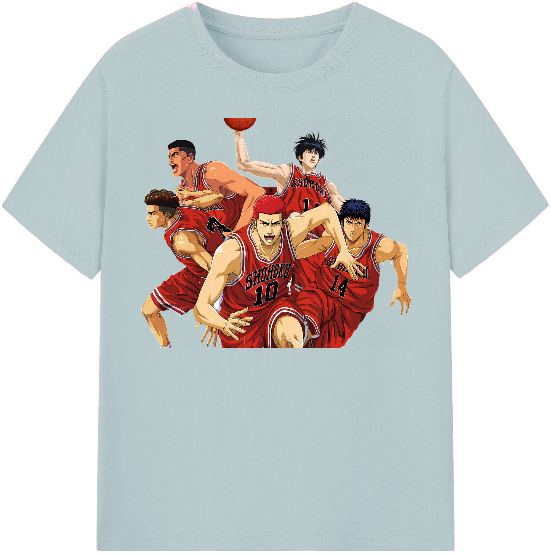 SLAM DUNK／スラムダンク 綿100％半袖Tシャツ（フロントプリント）